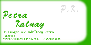 petra kalnay business card